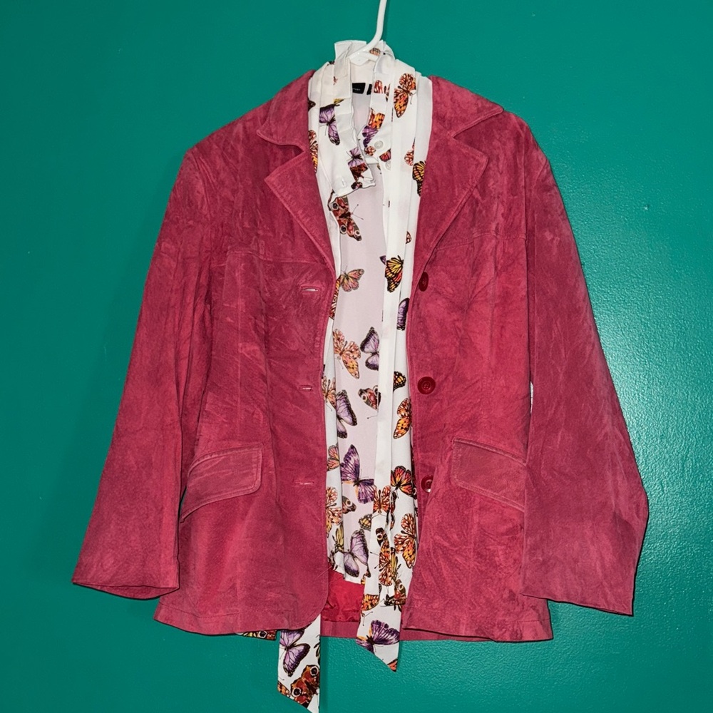 ❤️💕🍓🌸Bernardo Pink Suede Women's Blazer